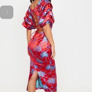 Red Jacquard dress💋